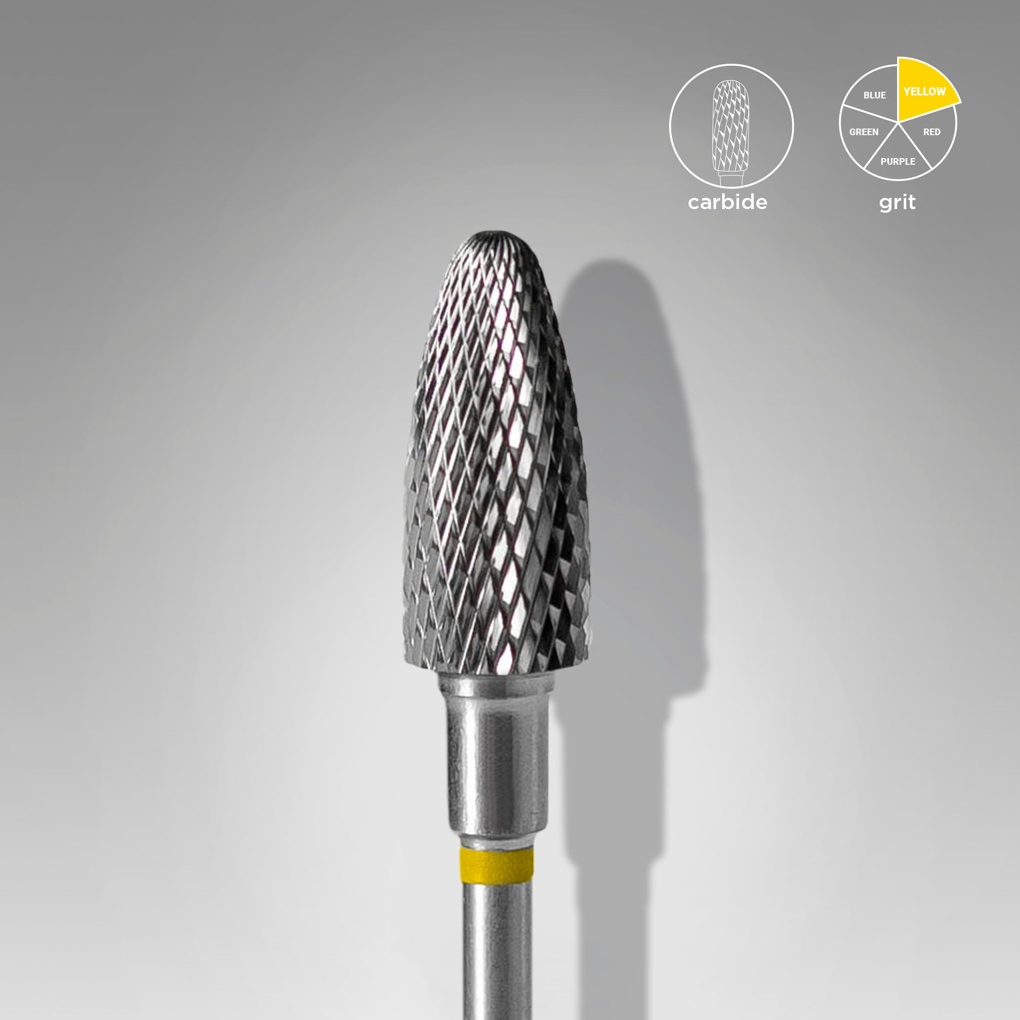 Carbide nail drill bit, “corn” yellow, head diameter 6 mm / working part 14 mm image 0